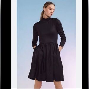 Cynthia Rowley collection chase long sleeve fit and flare silk Lycra dress